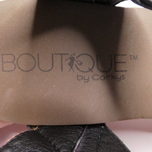 Boutique by Corkys Rum Multicolor Striped Open Toe Wedge Sandals Womens 9 - Picture 9 of 12